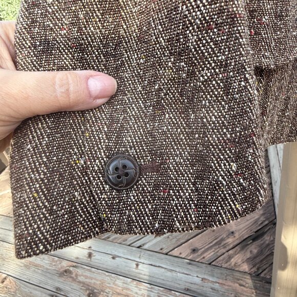 EUC Vintage Worthington Tweed Herringbone Brown Stripe Blazer - Picture 7 of 10